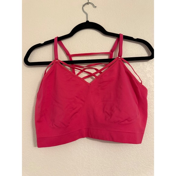 Cacique Pink Strappy Back Seamless Wireless Bralette Plus Size 22/24 - Picture 1 of 3